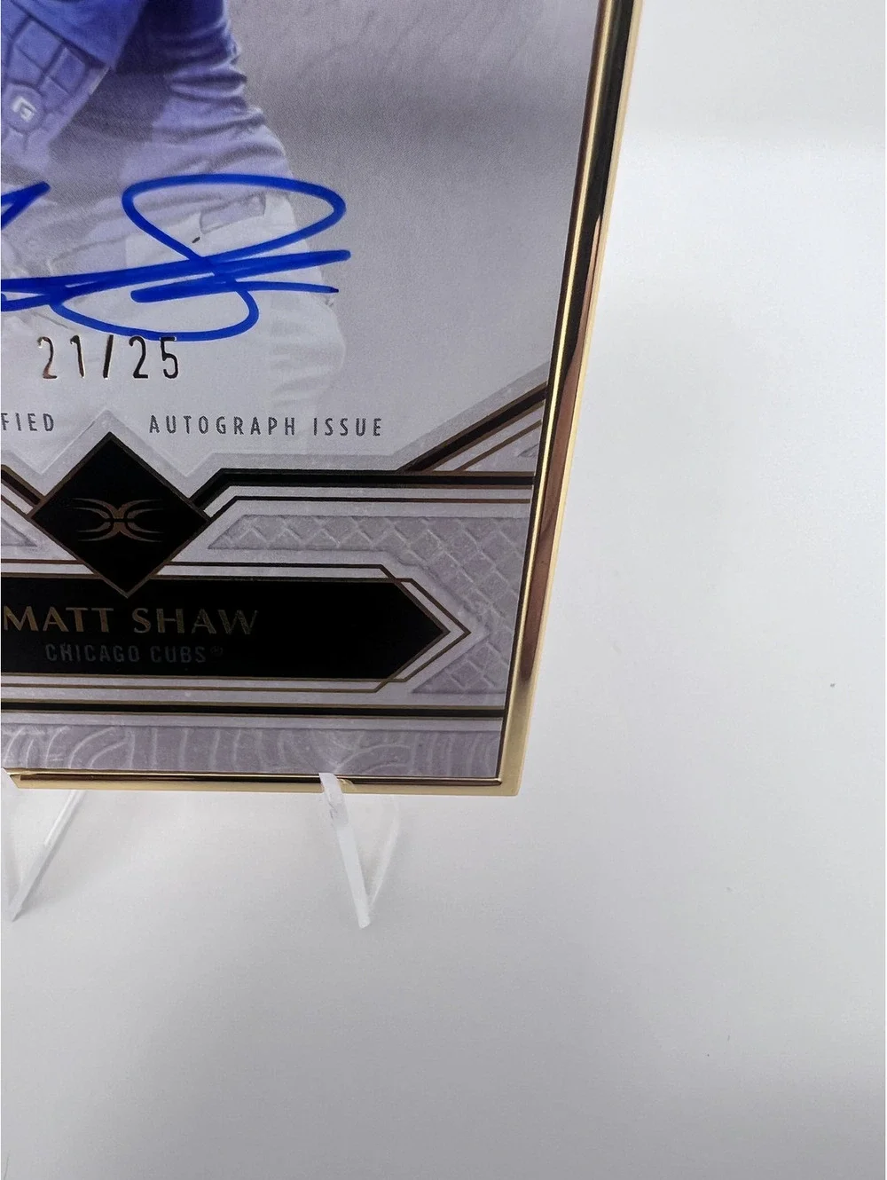 Topps 2025 Definitive Framed Autograph Matt Shaw RC Auto Cubs 21/25 FAC-MSH